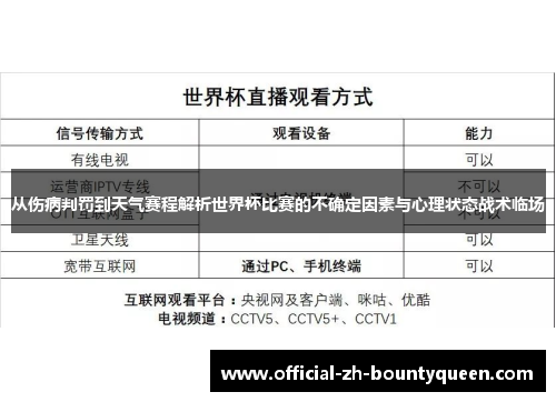 从伤病判罚到天气赛程解析世界杯比赛的不确定因素与心理状态战术临场